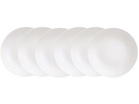 Jogo de Pratos Redondo de Porcelana Branco Raso Jogo de Pratos Redondo de Porcelana Branco Raso