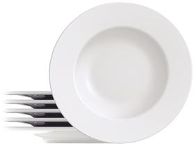 Jogo de Pratos Redondo de Porcelana Branco Raso