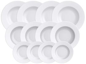 Jogo de Pratos Redondo de Porcelana Branco