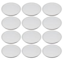 Jogo De Pratos Sobremesa 12 Peças Em Ceramica Branco 21,5cm