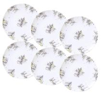 Jogo De Pratos Sobremesa 19cm Kit 6 Peças Fogli Porcelana Decorada Tramontina Jogo De Pratos Sobremesa 19cm Kit 6 Peças Fogli Porcelana Decorada Tramontina