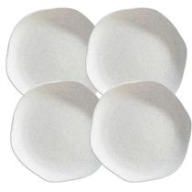 Jogo de Pratos Sobremesa 20cm Kit 4 Peças Orion Offwhite Florarte