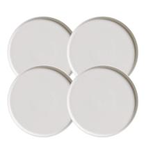 Jogo De Pratos Sobremesa 21,5cm Kit 4 Peças Neo Vit Stoneware Cerâmica Porto Brasil Rustico