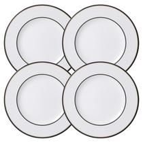 Jogo De Pratos Sobremesa 21cm Kit 4 Peças Sienna Porcelana Borda Decorada Tramontina