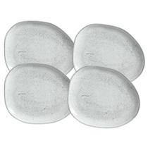 Jogo De Pratos Sobremesa 22,5cm Kit 4 Peças Oval Orgânico Echo Cerâmica Porto Brasil Jogo De Pratos Sobremesa 22,5cm Kit 4 Peças Oval Orgânico Echo Cerâmica Porto Brasil