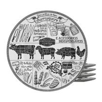 Jogo De Pratos Sobremesa Cerâmica 20cm Kit 4pcs Churrasco Gourmet Alleanza