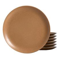 Jogo De Pratos Sobremesa Cerâmica 6Pc 20Cm Organic Terracota