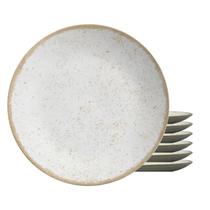 Jogo De Pratos Sobremesa Cerâmica Kit 6 Peças 20cm Coup Organic Alleanza Rustico