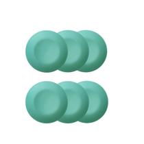 Jogo de Pratos Sobremesa Cerâmica Verde Ciano Fosco Matte 6p - Scalla - Cerâmica Scalla Jogo de Pratos Sobremesa Cerâmica Verde Ciano Fosco Matte 6p - Scalla - Cerâmica Scalla