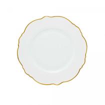 Jogo de pratos sobremesa de porcelana Wolff Maldivas 6 peças 21cm filete dourado Jogo de pratos sobremesa de porcelana Wolff Maldivas 6 peças 21cm filete dourado