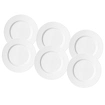 Jogo de Pratos Sobremesa Kit 6 Peças Basic 18cm Melamina Branco Lyor Jogo de Pratos Sobremesa Kit 6 Peças Basic 18cm Melamina Branco Lyor