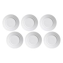 Jogo De Pratos Sobremesa Porto Brasil Mezcla Branco Kit 6 Peças Jogo De Pratos Sobremesa Porto Brasil Mezcla Branco Kit 6 Peças