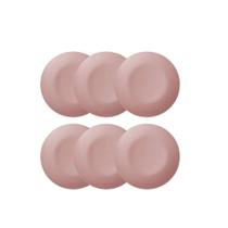 Jogo de Pratos Sobremesa Rosa Fosco Matte 6 peças - Scalla Jogo de Pratos Sobremesa Rosa Fosco Matte 6 peças - Scalla