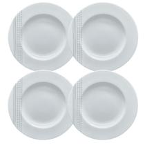 Jogo De Pratos Sobremesas 21cm Kit 4 Peças Monocroma Porcelana Decorada Tramontina Jogo De Pratos Sobremesas 21cm Kit 4 Peças Monocroma Porcelana Decorada Tramontina