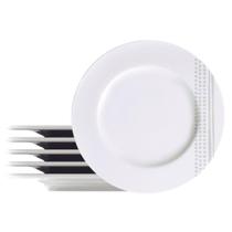 Jogo De Pratos Sobremesas 21cm Kit 6 Peças Monocroma Porcelana Decorada Tramontina Jogo De Pratos Sobremesas 21cm Kit 6 Peças Monocroma Porcelana Decorada Tramontina