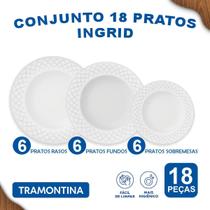 Jogo De Pratos Tramontina Ingrid Porcelana Decorada 18 Peças