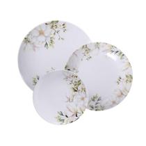 Jogo De Pratos Tramontina Magnólia Em Porcelana Decorada 12 Peças