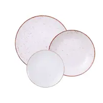 Jogo de Pratos Tramontina Rústico Marrom em Porcelana Decorada 12 Peças