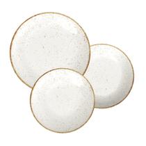 Jogo de Pratos Tramontina Rústico Marrom em Porcelana Decorada 18 Peças Jogo de Pratos Tramontina Rústico Marrom em Porcelana Decorada 18 Peças