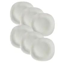 Jogo De Pratos Vidro Raso Quadrado Branco Plaza 6 Unidades