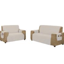 Jogo de protetor de sofá para sofá couro 3 e 2 lugares com fixador