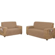 Jogo de protetor de sofá para sofá couro 3 e 2 lugares com fixador