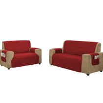 Jogo de protetor de sofá para sofá couro 3 e 2 lugares com fixador