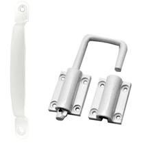 Jogo De Puxador E Trinco Para Porta Camarão 2pçs Branco Jogo De Puxador E Trinco Para Porta Camarão 2pçs Branco