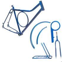 Jogo De Quadro/Garfo 26 Potenza Freio Sueco Aço Azul Wrp Jogo De Quadro/Garfo 26 Potenza Freio Sueco Aço Azul Wrp