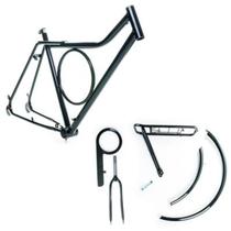 Jogo De Quadro/Garfo 26 Potenza Freio Sueco Aço Preto Wrp