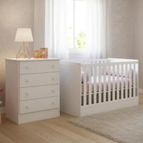 Jogo De Quarto Bebê Carol Berço Com Cômoda Q Encanto - Branco Móveis Leartam Jogo De Quarto Bebê Carol Berço Com Cômoda Q Encanto - Branco Móveis Leartam