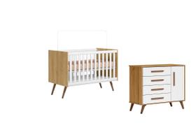 Jogo De Quarto Bebê Com Berço 3820 Cômoda 3825 Branco Freijó - Qmovi Jogo De Quarto Bebê Com Berço 3820 Cômoda 3825 Branco Freijó - Qmovi