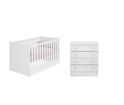 Jogo De Quarto Bebê Gabriel Berço e Cômoda - Móveis Leartam
