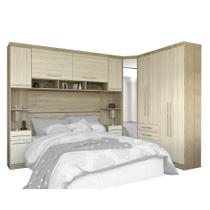 Jogo De Quarto Casal Modulado 6 Peças Master 005 Avelã Rústico/Ártico Rústico - Eucamóveis