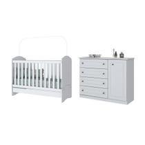 Jogo de Quarto com Cômoda Americano e Berço Bala de Menta - FdECOR Jogo de Quarto com Cômoda Americano e Berço Bala de Menta - FdECOR
