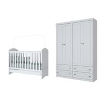 Jogo de Quarto com Guarda Roupa Americano e Berço Bala de Menta - FdECOR Jogo de Quarto com Guarda Roupa Americano e Berço Bala de Menta - FdECOR