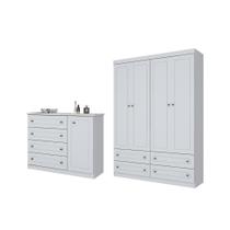 Jogo de Quarto com Guarda Roupa e Cômoda Americano - FdECOR Jogo de Quarto com Guarda Roupa e Cômoda Americano - FdECOR