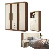 Jogo de Quarto Completo Bruxelas Jatoba Areia Jogo de Quarto Completo Bruxelas Jatoba Areia