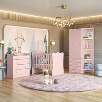 Jogo De Quarto Completo Infantil Bebê Guarda Roupa 2 Portas Cômoda 4 Gavetas Berço Simples C/ Rodízios Doce Sonho 825 / 1 / 2523 Jogo De Quarto Completo Infantil Bebê Guarda Roupa 2 Portas Cômoda 4 Gavetas Berço Simples C/ Rodízios Doce Sonho 825 / 1 / 2523