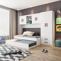 Jogo De Quarto Completo Modulado Solteiro Juvenil Lara 3 Pçs Branco ou Nature/Branco Flex