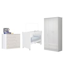 Jogo de Quarto Guarda Roupa, Berço e Cômoda Sapateira Branco Jogo de Quarto Guarda Roupa, Berço e Cômoda Sapateira Branco