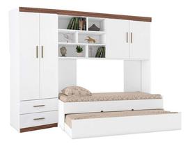 Jogo De Quarto Guarda-roupa Chiara Juvenil + Bicama Solteiro