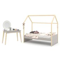 Jogo de Quarto Infantil Cama Kids Liv e Penteadeira Tifanny com LED - Matic Móveis