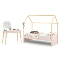 Jogo de Quarto Infantil Cama Kids Liv e Penteadeira Tifanny com LED - Matic Móveis