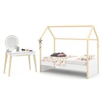 Jogo de Quarto Infantil Cama Kids Liv e Penteadeira Tifanny com LED - Matic Móveis