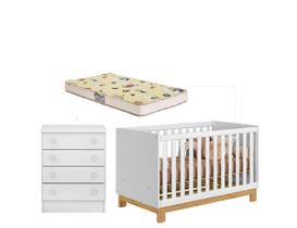 Jogo De Quarto Infantil Com Berço Colchão E Cômoda Padrão Americano Branco Jogo De Quarto Infantil Com Berço Colchão E Cômoda Padrão Americano Branco
