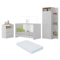 Jogo de Quarto Infantil com Colchão Incluso Trevalla Móveis Pom Pom