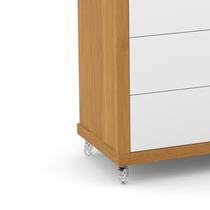 Jogo de Quarto Infantil com Guarda Roupa 2 Portas de Correr e Cômoda 4 Gavetas Tutto New Branco Soft/Freijó - Matic Móveis