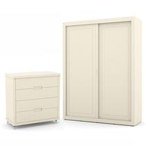 Jogo de Quarto Infantil com Guarda Roupa 2 Portas de Correr e Cômoda 4 Gavetas Tutto New - Matic Móveis