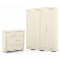 Jogo de Quarto Infantil com Guarda Roupa 4 Portas e Cômoda 4 Gavetas Tutto New - Matic Móveis Jogo de Quarto Infantil com Guarda Roupa 4 Portas e Cômoda 4 Gavetas Tutto New - Matic Móveis